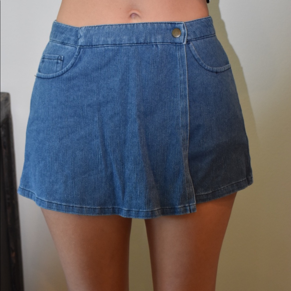 denim skort